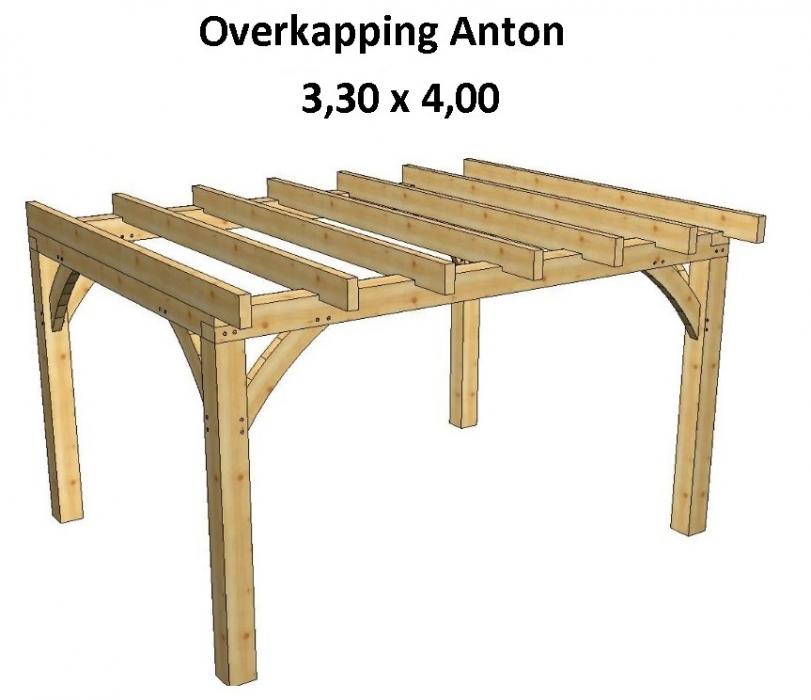 Relativiteitstheorie Ounce Vaag Douglas of Eiken houten overkapping, Anton met overstek